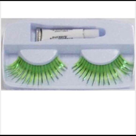 LABSCOSTUMES KRYOLAN PARTY EYELASHES FASHION GREEN - Picture 4 of 4